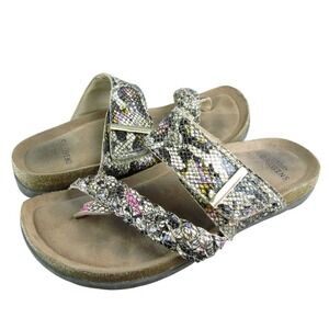 Earth origins Women's Onida Flip Flop Multicolor Leather Sz 8M Gently Used 2025